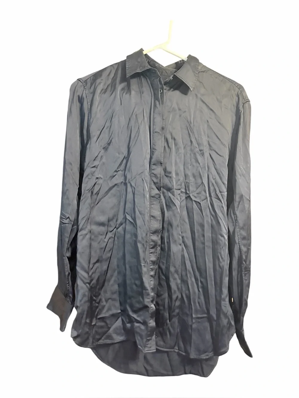 rag & bone navy blue Silk Button Front Shirt M